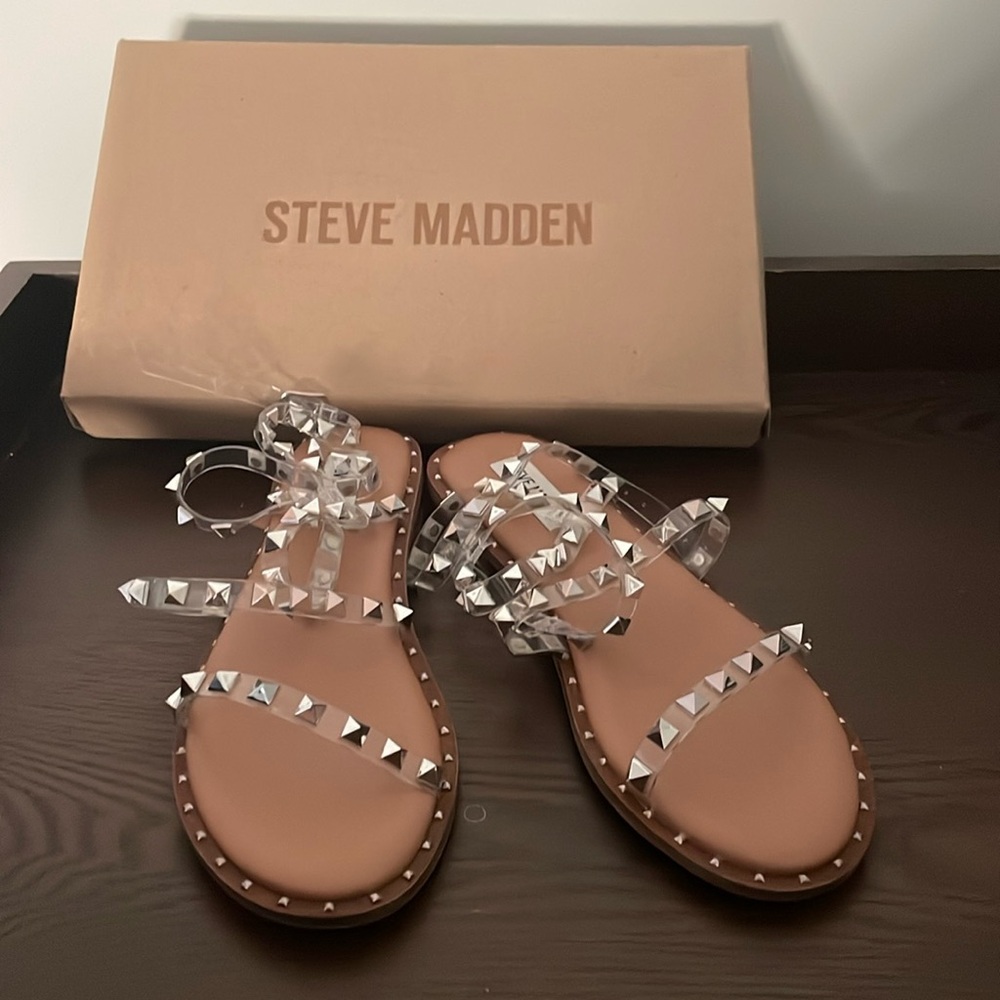 Clear madden sandels. Never worn